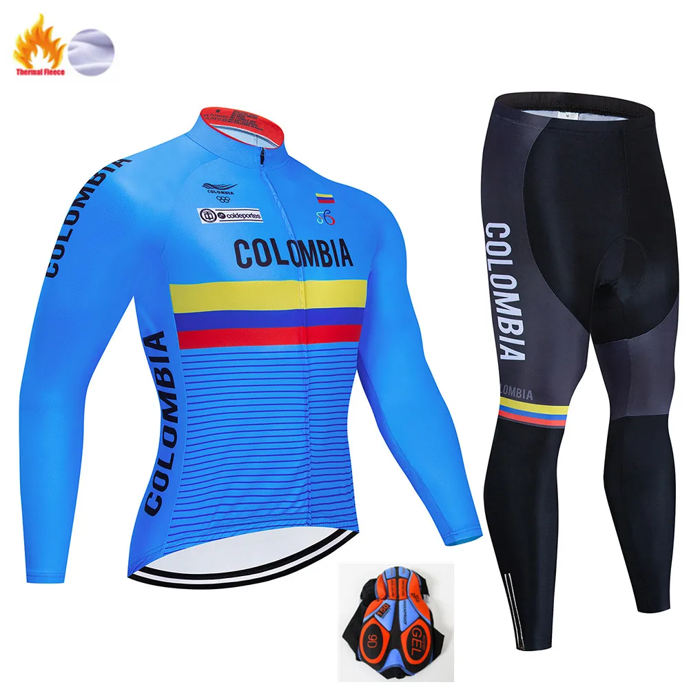 Winter Cycling Suit Зима, теплый флисовый комплект с длинным рукавом для езды на велосипеде, комплект для велоспорта, зимняя одежда для велоспорта, Ropa de invierno - Цвет: Winter Cycling Suit