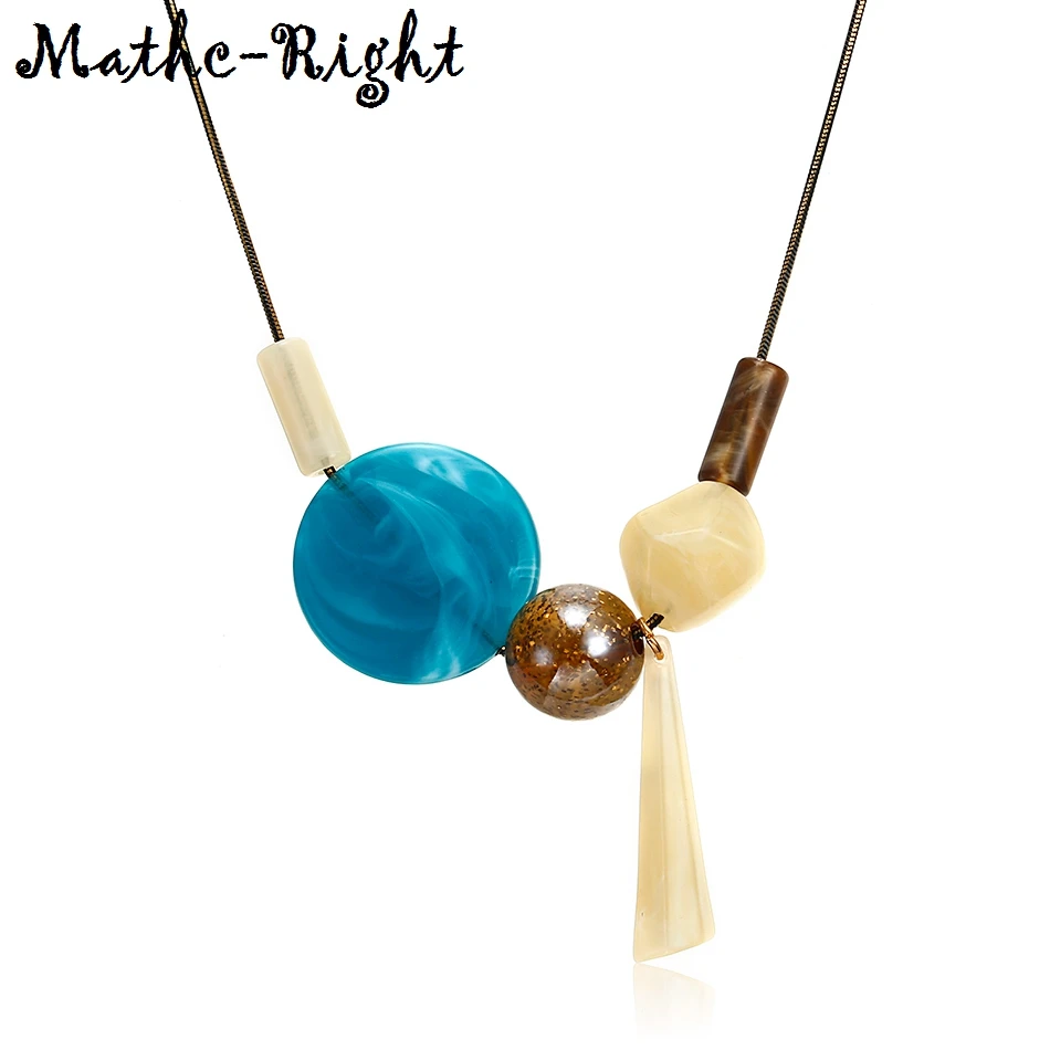 Женское акриловое ожерелье NR060 яркое с геометрическим узором эффектное |