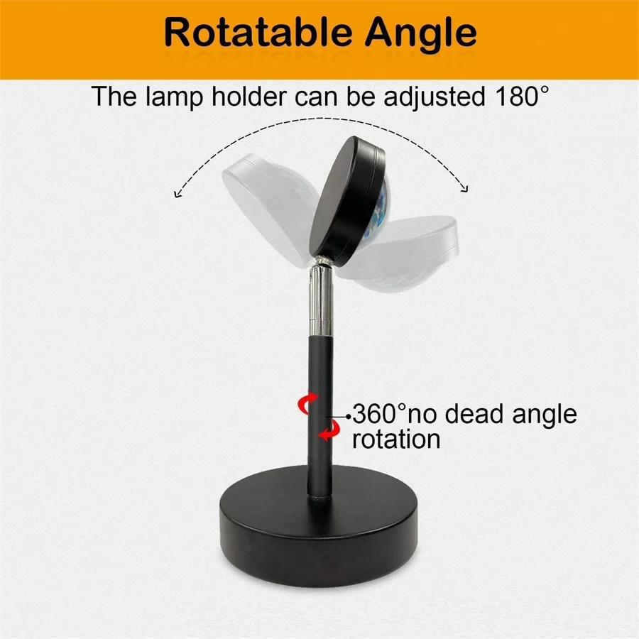 USB проектор с радужным закатом красный светодиодный ночник проекционный