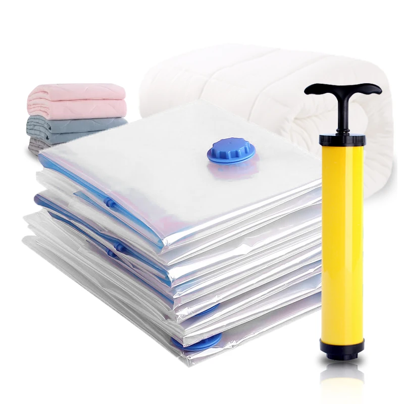 

Vacuum Bag for Clothes Storage Bag With Valve Transparent Border Folding Compressed Organizer Travel Space Saving Seal Packet #3