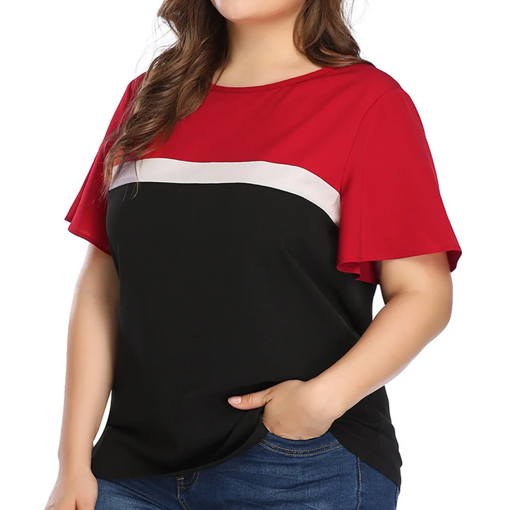 Для женщин футболка в полоску стиле пэчворк Осенняя рубашка для асимметричный