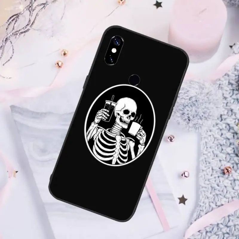 

Latte coffee Skull Tattoo Phone Case For Xiaomi Redmi note 7 8 9 pro 8T 9S Mi Note 10 Lite pro
