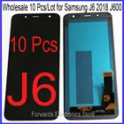 Оптовая продажа, 10 шт.партия, ЖК-дисплей с сенсорным дигитайзером в сборе для samsung J6 2018, J600, J600F, J600Y