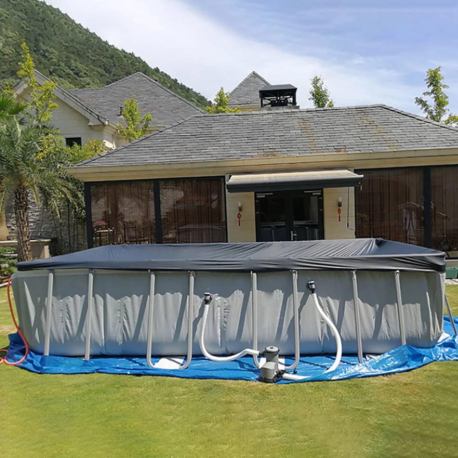 210D наземное покрытие для бассейна большой наружный защитный тканевый