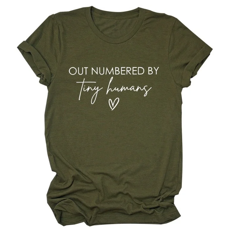

Heart Tiny Humans Letter Print Women T Shirt Short Sleeve ONeck Loose Women Tshirt Ladies Tee Shirt Tops Clothes Camisetas Mujer