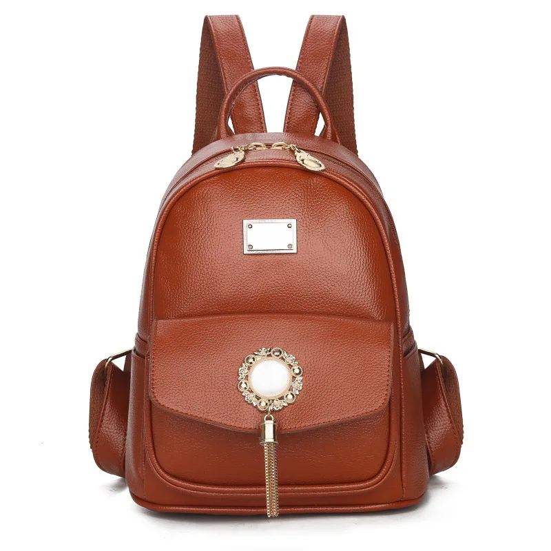 Женский Повседневный дорожный рюкзак с кисточками для девочек черный серый