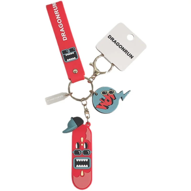 

Creative Cartoon 3d Skateboard Keychains Cool Personality Female Pendant Handbag Key Chains Car Keys Decorative Jewelry