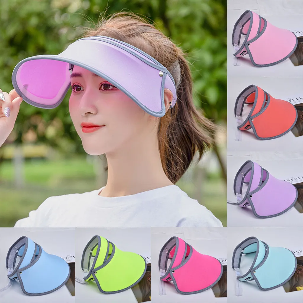 Empty-Top Sun Hats for Men Women Adjustable Protective Solid Casual Outdoor Tennis kapelusz damski lato #30 | Аксессуары для