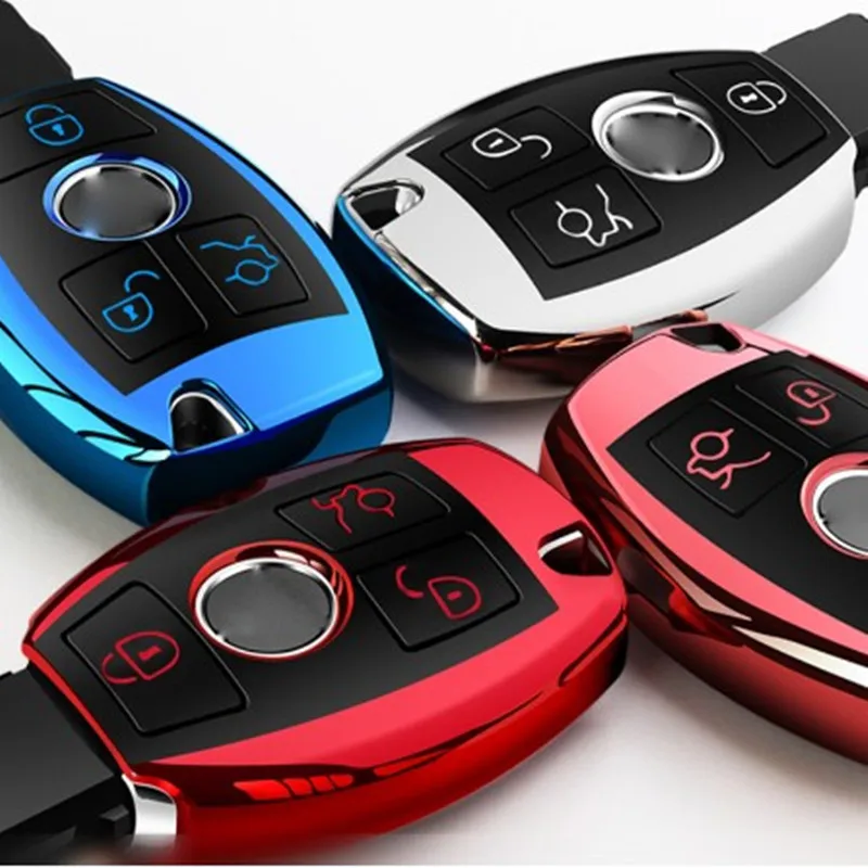 

Car Key Case Cover Key Bag For Mercedes Benz A B C S Class AMG CLA GLC GLA W221 W204 W205 W176 Accessories Holder Shell Keychain