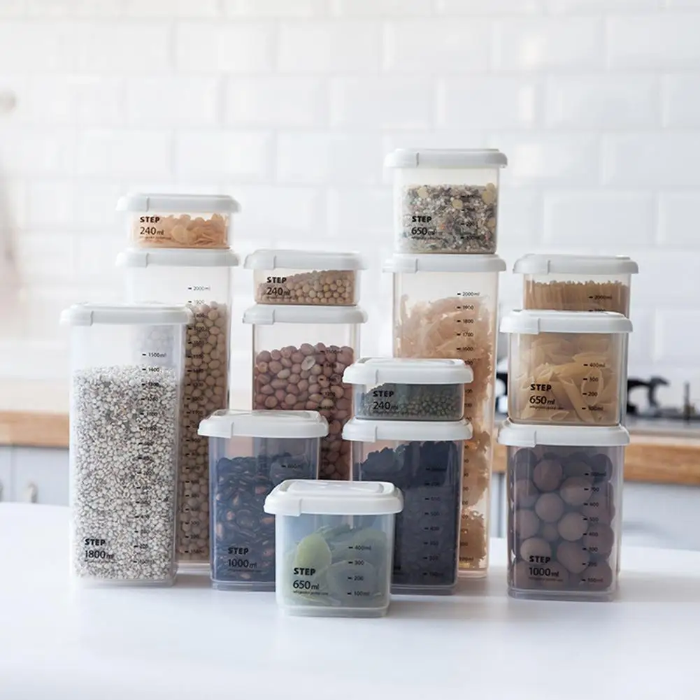 Кухонная банка для хранения толстая пластиковая прозрачная Герметичная Бутылка