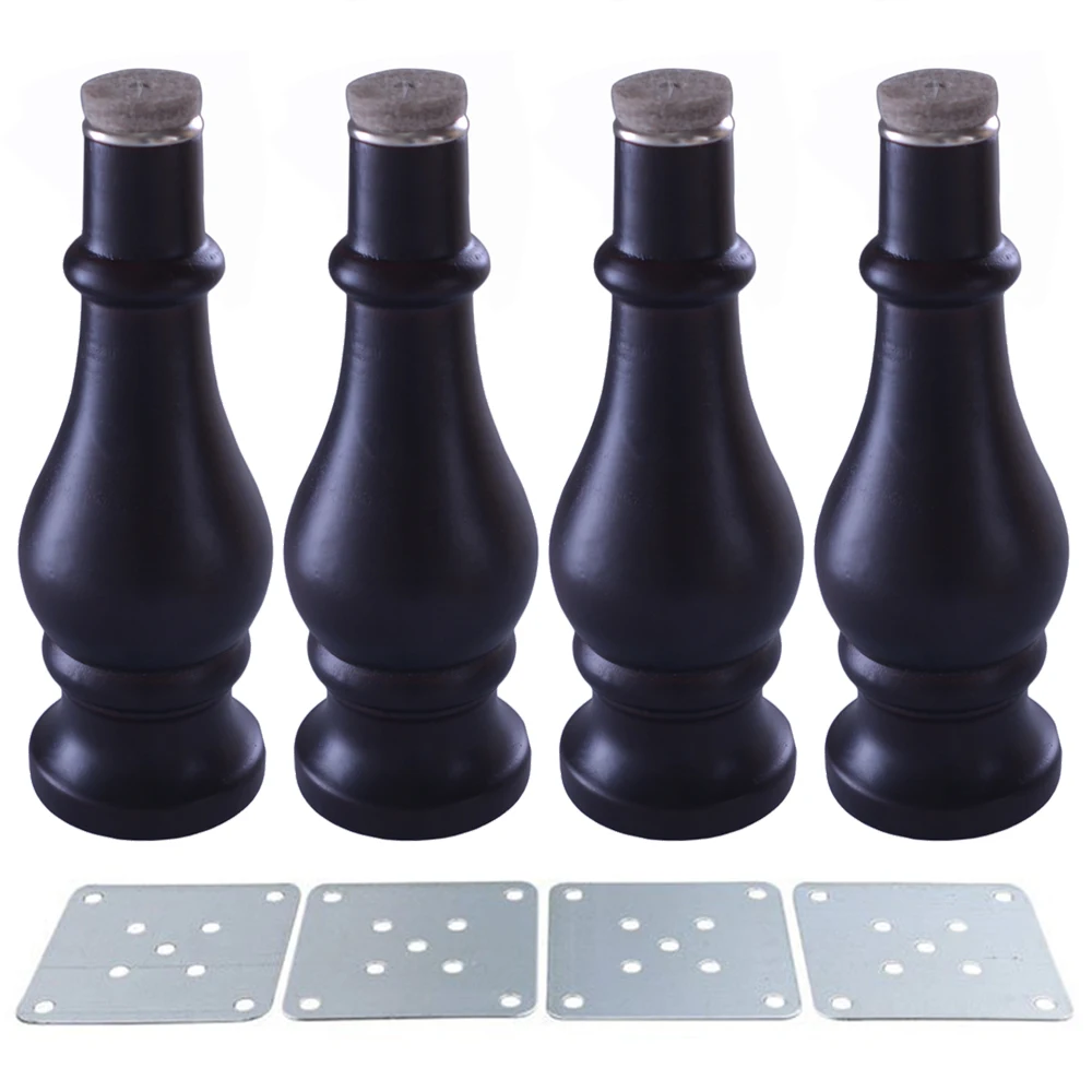 1 шт. эвкалипта деревянная мебель нога Черная ножка стола Кабинет ноги| |