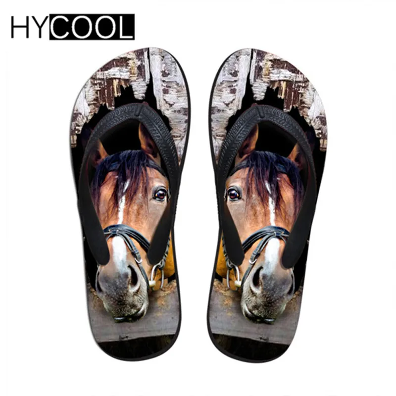 HYCOOL/Новинка; Модные женские Вьетнамки без шнуровки; милые летние женские шлепанцы с изображением мопса; женская пляжная обувь на плоской подошве с объемным рисунком Хаски; - Цвет: C0354AB