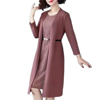mothers wear 2021 new autumn dress western style noble skirt middle aged female spring and autumn two piece suit female m330