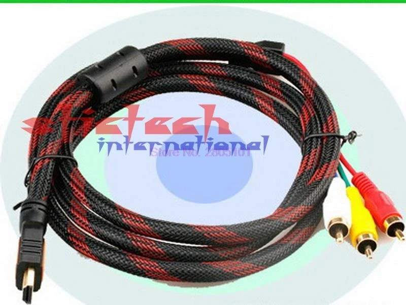

by dhl or ems 200 pieces wholesale HDMI High Quality To 3 RCA 1.5m Cable Male Adapter Converter Cable For HDTV