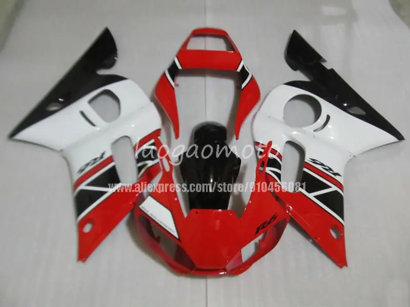 Обвесы черного и красного цвета для Yamaha YZF-600 R6 Год 1998 1999 2000 2001 2002 пластик полный
