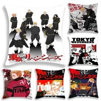 tokyo revengers pillow case takemichi hinata home decor cushions throw pillow for living room polyester single sided printing