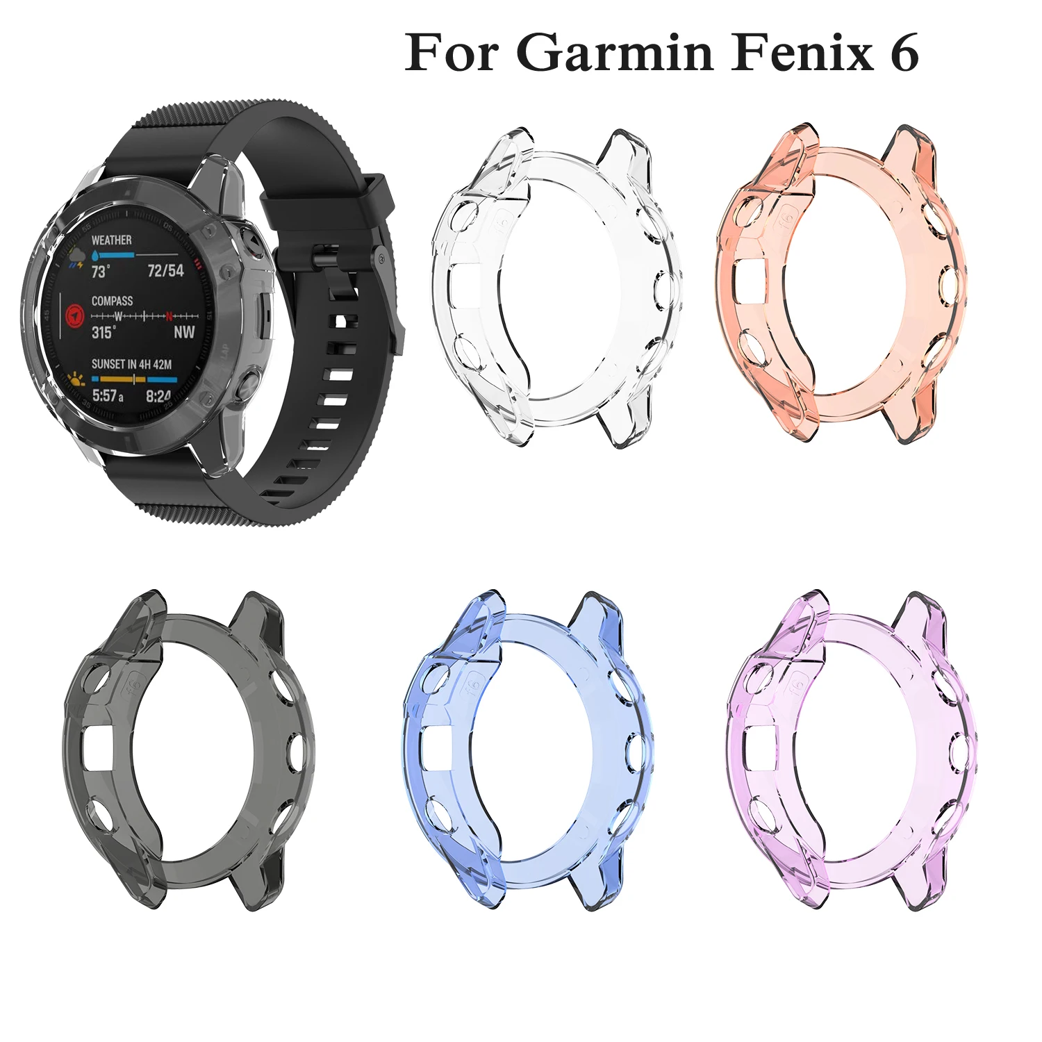 Классические Чехлы для часов из ТПУ Garmin Fenix 6 чехол классический браслет защитная