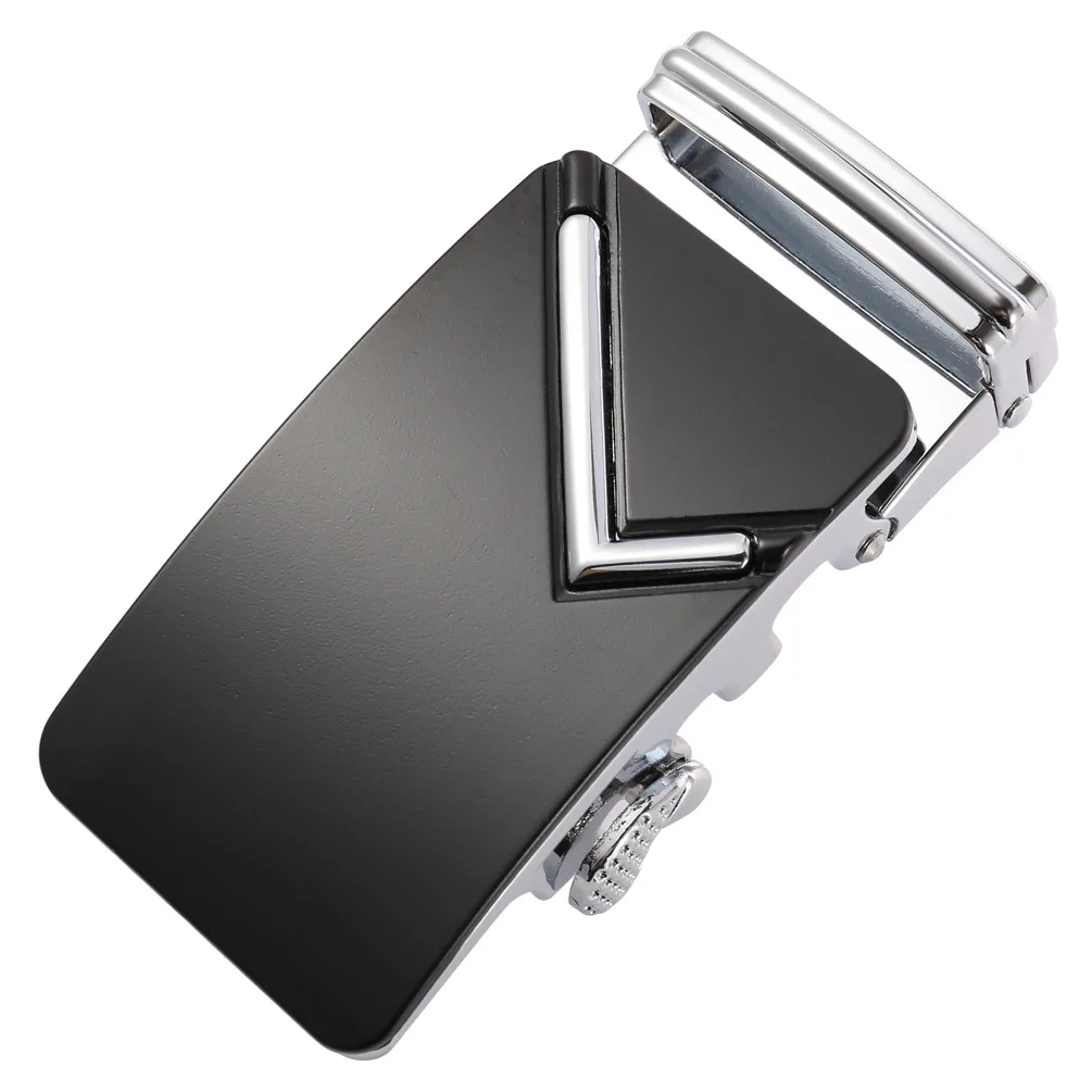 

New Dumb Black Automatic Buckle Fashion Men's Business Alloy Automatic Buckle Designer Belts Men LY236-7003