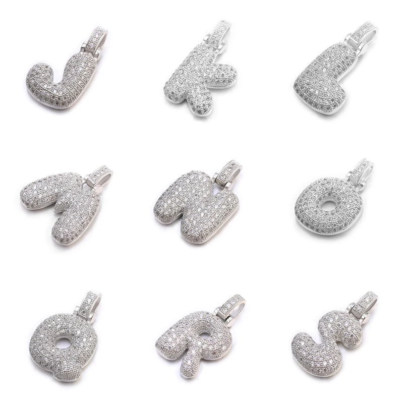 

Juya Handmade White Gold Plated Micro Pave Zircon 26 Alphabet Initial Letter Charms For DIY Fashion Pendant Name Jewelry Making