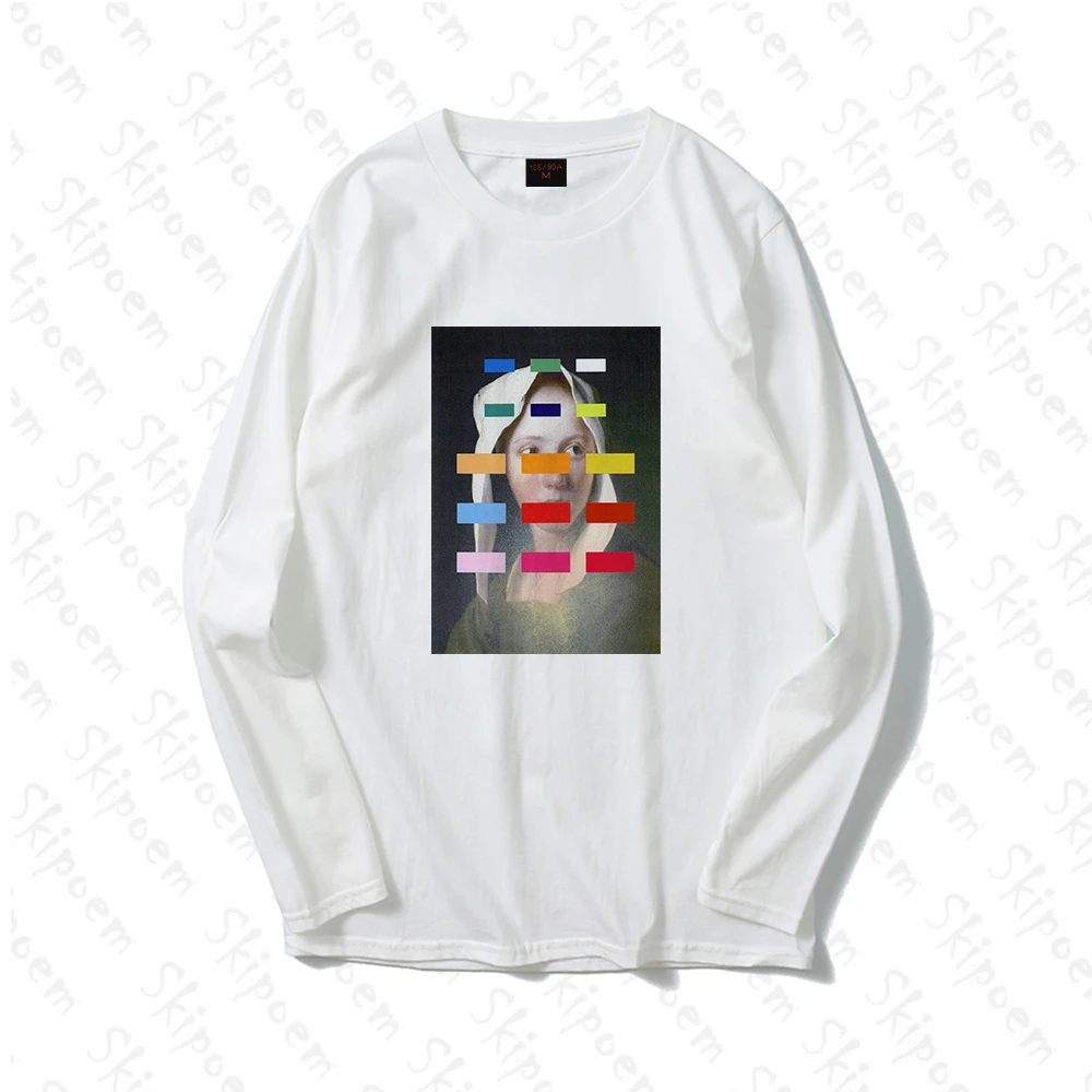 Женская Винтажная футболка в стиле ретро винтажная хлопковая с длинными