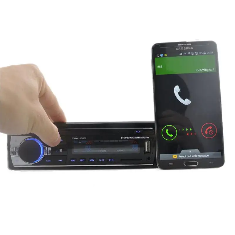 12V Bluetooth V2.0 Car Stereo In-dash SD USB MP3 MMC WMA Radio Player 1 Din FM Aux Input Receiver ISO Port | Автомобили и