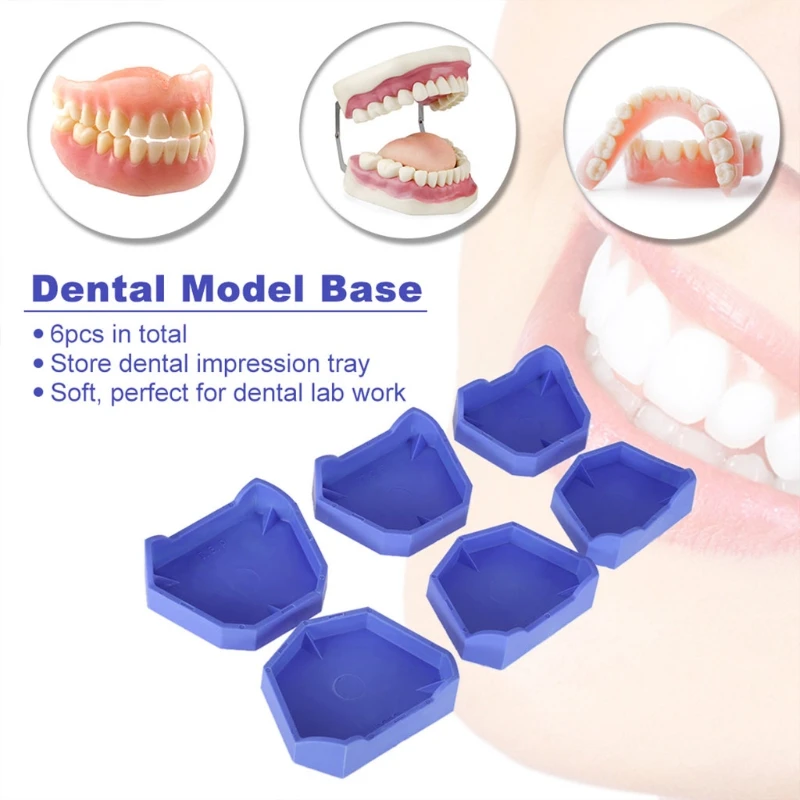 

6pcs Dental 3 Sizes Lab Plaster Model Base Former Molds Tray Dentist Oral Care Tool