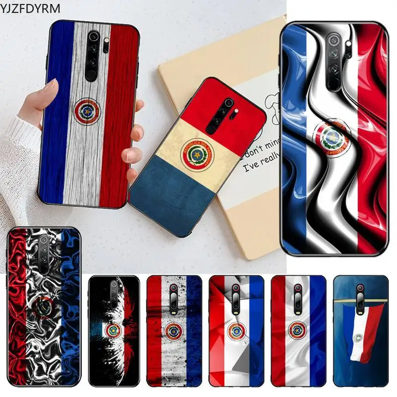 

KPUSAGRT Paraguay flag Black Cell Phone Case for Redmi Note 9 8 8T 8A 7 6 6A Go Pro Max Redmi 9 K20 4X