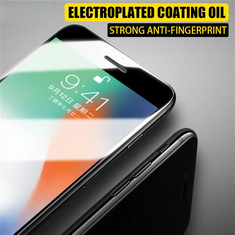 

Full Cover Protective Glass on For iphone 7 8 6 6s Plus Tempered Screen Protector For X XR XS 11 Pro MAX Curved Edge Glass Film