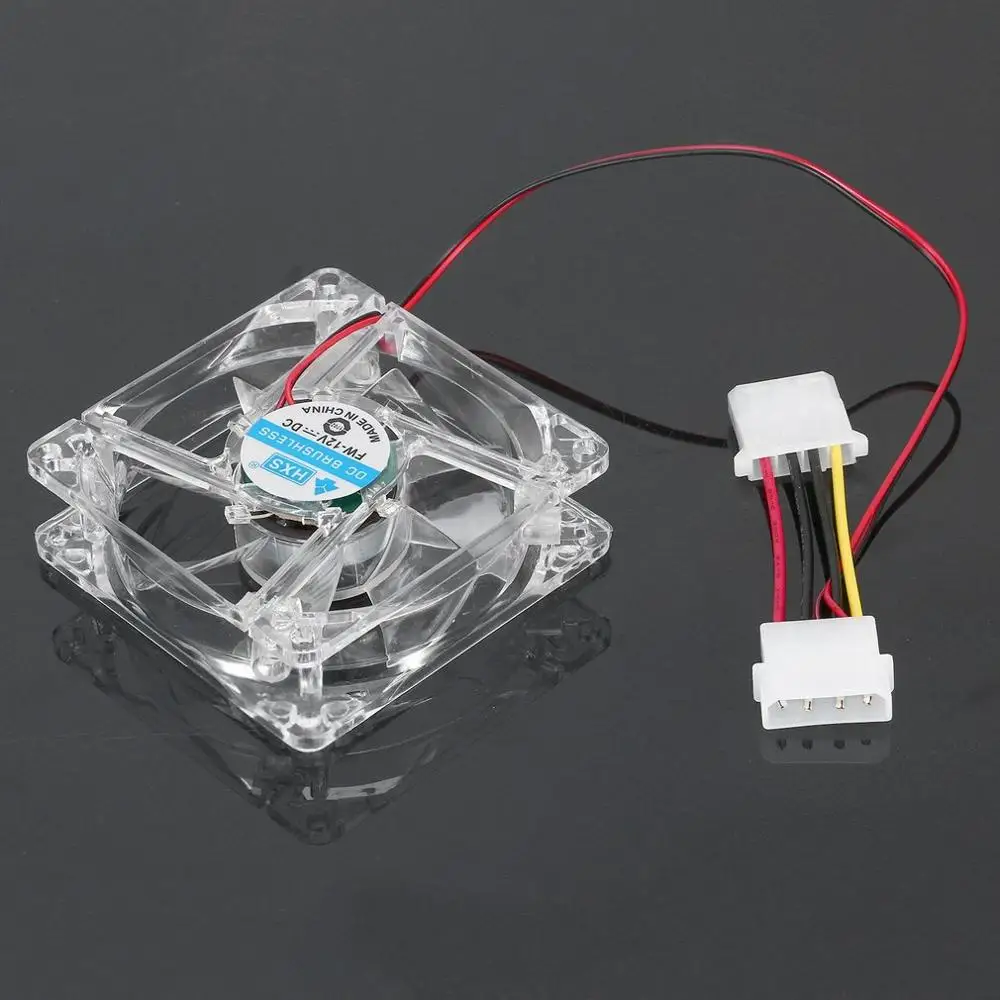 

80mm Computer PC Fan With LED 8025 Silent Cooling Fan 12V LED Luminous Chass Computer Case Cooling Fan Mod Easy Installed