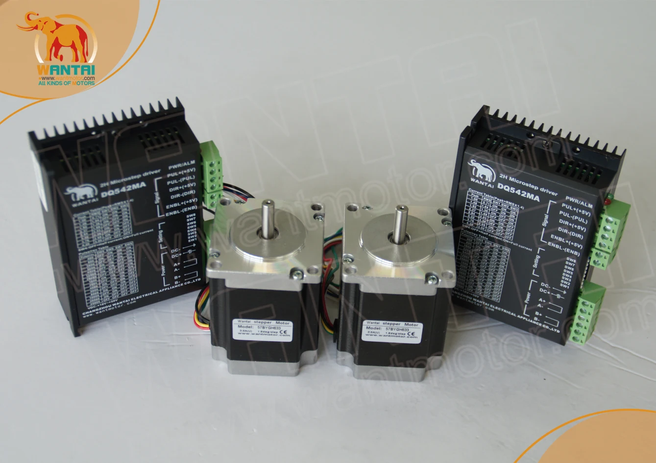 Бесплатная доставка! ЧПУ Wantai 2 Axis Nema23 шаговый двигатель 57BYGH633 270oz-in + Драйвер DQ542MA 4.2A