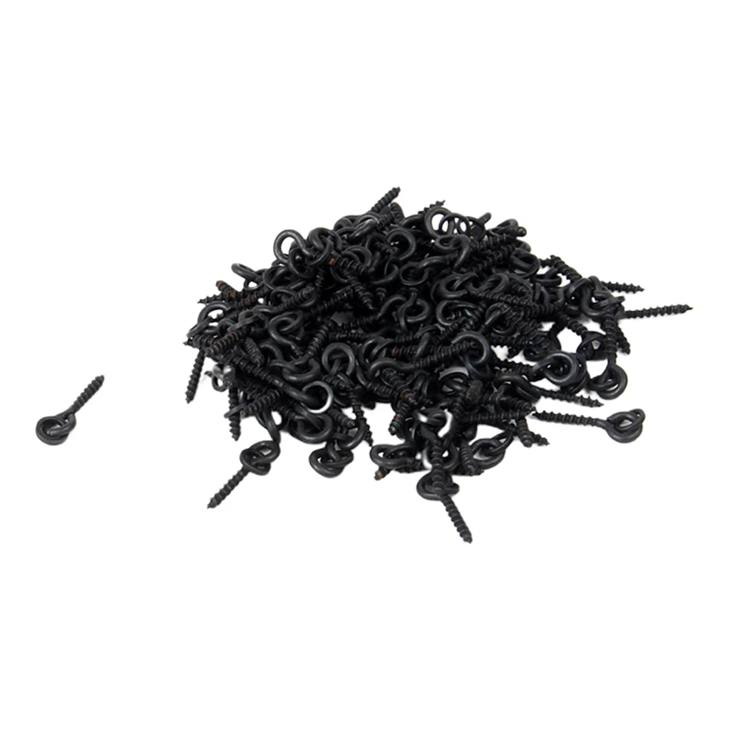 

50pcs Bait Screws Black Carp Fishing Terminal Tackle Rigs Metal Boilie Screw