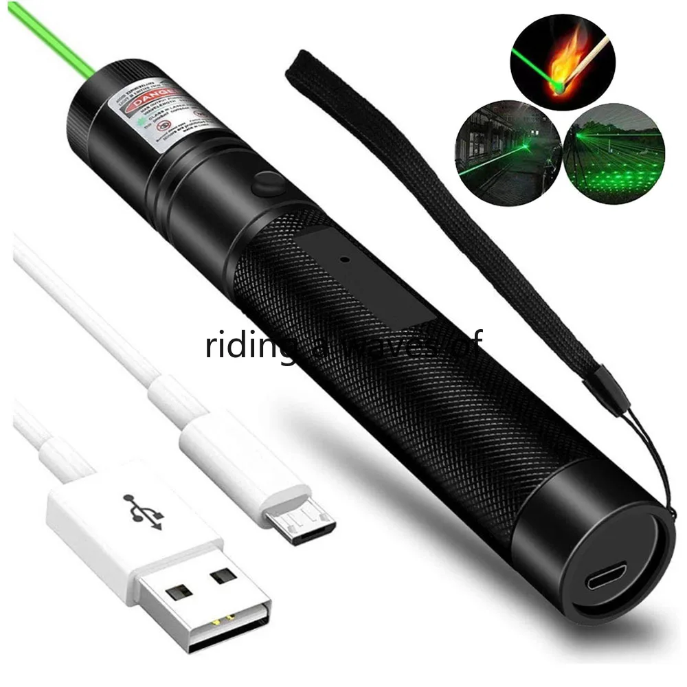 

Outdoor High Power 532nm Green/Red/Purple Laser USB303 Pointer Handheld Rechargeable Adjustable Focus with Visible Mulitple Beam