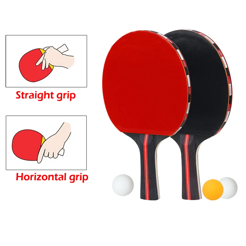 

Набор ракеток для пинг-понга, 2 лопатки, 3 мяча для настольного тенниса для тренировок, профессиональный и любительский игрок, школьный трена...