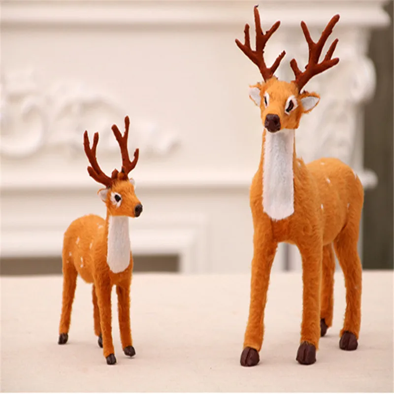 

2022 New Year Decoration Sika Deer Ornaments Plush Toy Simulation Deer Decorative Doll Navidad Merry Christmas Gift Decoration
