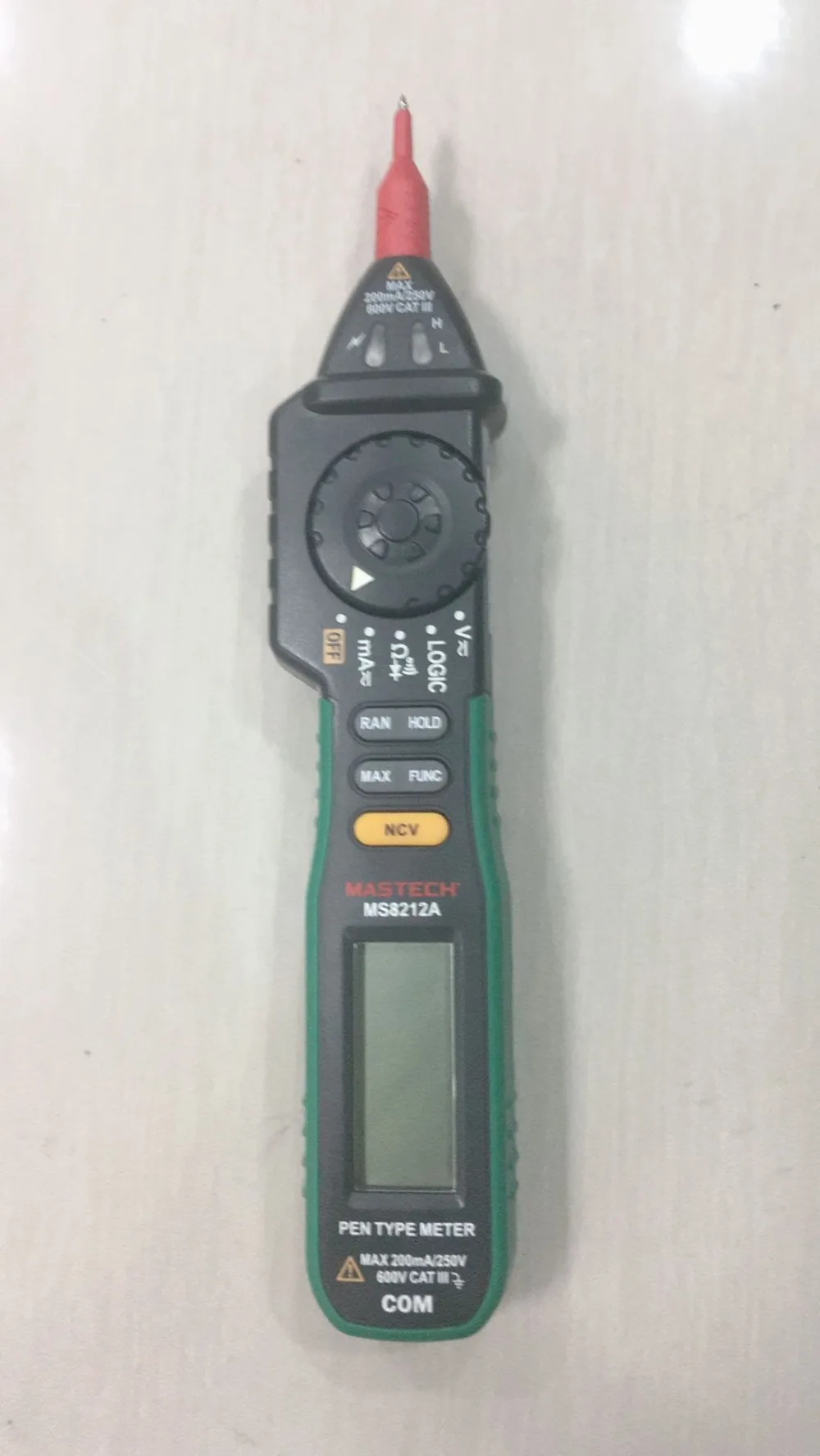 MASTECH MS8212A Ручка Тип Цифровой мультиметр Multimetro DC AC Напряжение Ток Тестер Диод Непрерывность логика Бесконтактное напряжение