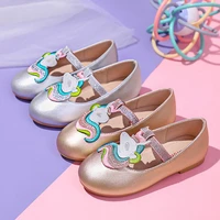 cute kids unicorn leather shoes for princess christmas wedding birthday party performance shoes childre cartoon dancing shoe