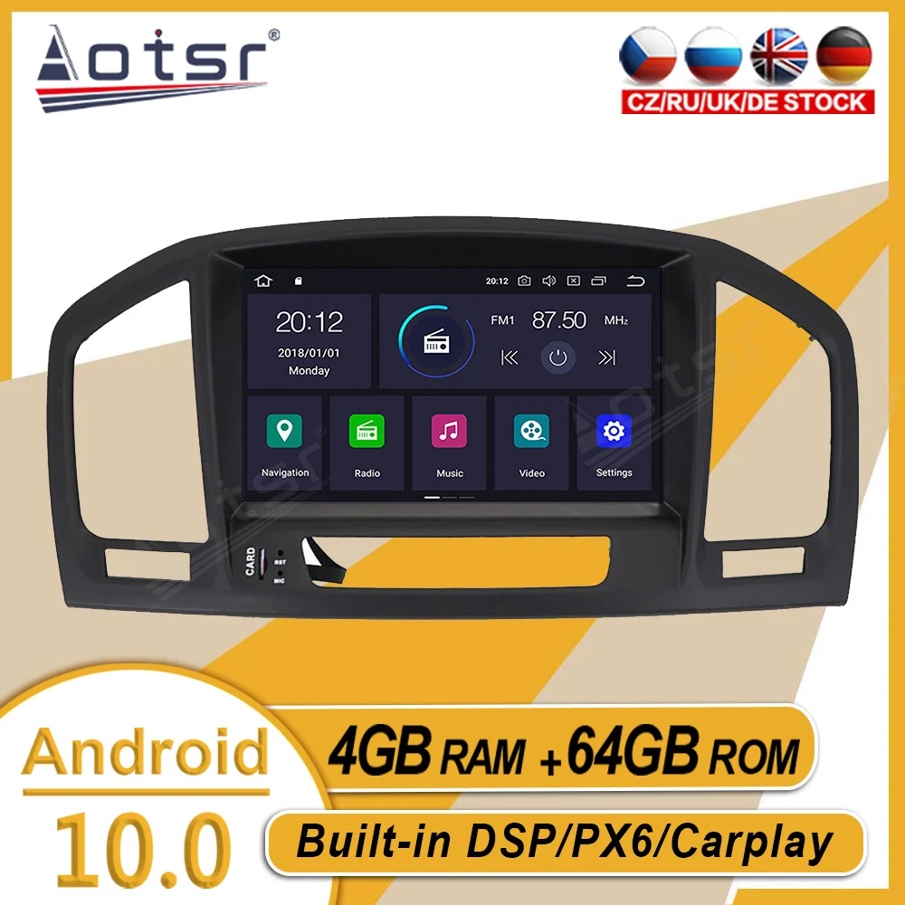 

64G For Opel Insignia 2008 2009 2010 - 2013 Car Stereo Multimedia Player Android GPS Navi Auto Audio Radio Carplay PX6 Head Unit