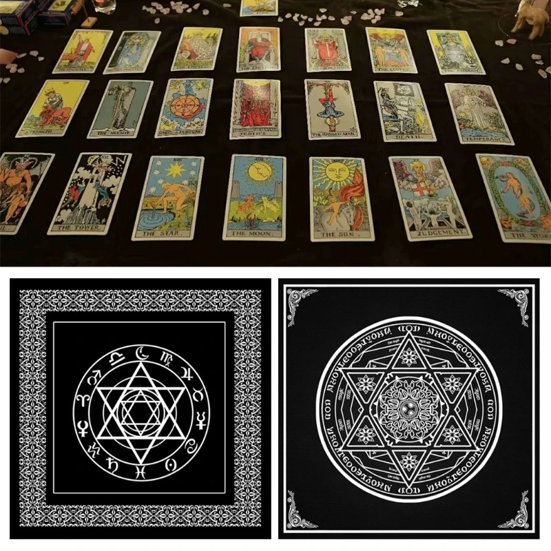 

G6DE Non-woven Tarot Tablecloth Rune Divination Altar Tarot Patch Table Cover for magicians Daily Board Games Card Pad