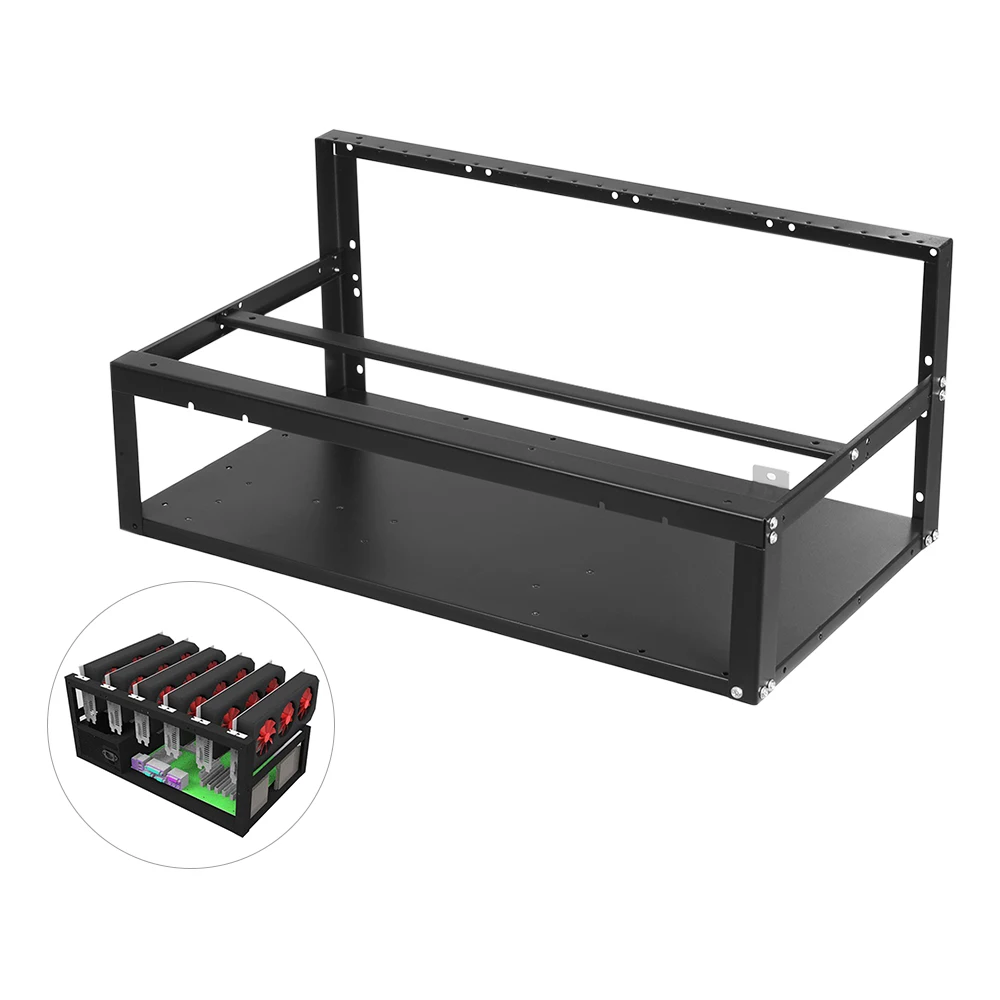 Стальная монета с открытым воздухом Шахтерская горная рама чехол до 8 GPU BTC LTC ETH