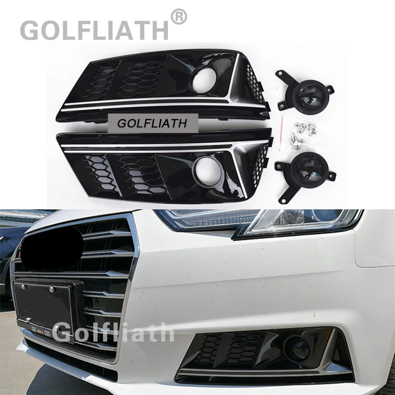 GOLFLIATH Новый A4 B9 обновление до RS4 стиль мед гребень противотуманный светильник
