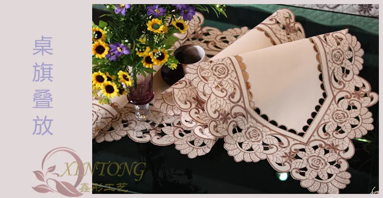 

Modern Simple Style Hollow Embroidered Table Runner Bed Runner Dressing Table Shoe Cabinet Dining Table Home Decor Table Flag