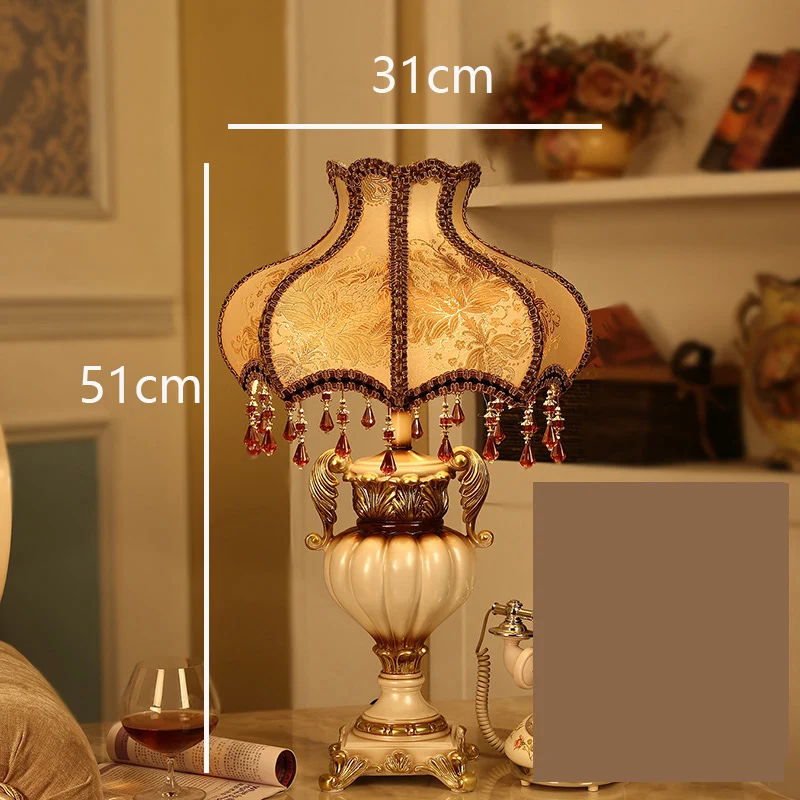 51cm High D Model Роскошная настольная лампа в ретро-стиле из коричневой и белой смолы, роскошная прикроватная лампа для спальни, скульптура из смолы, E27, декоративная лампа, Abajur Led - Цвет абажура: 51cm High D Model