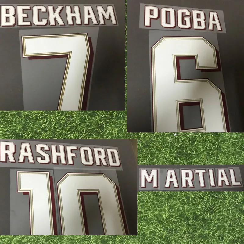 Высокое качество 2019 2020 UCL Beckham Nameset Rashford Pogba Martial Mata Настроить любое имя номер