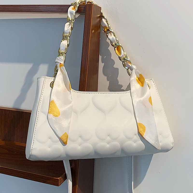 

Маленькие сумки на плечо с цепочкой для женщин, дизайнерская сумка-мессенджер в форме сердца, женские шарфы, сумки-тоуты, однотонная сумка д...