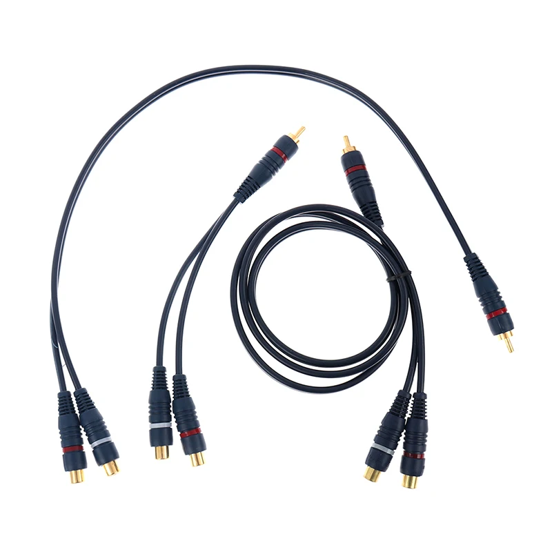 

2 RCA Female to 1 RCA Male Splitter Cable Audio Speaker Gold Cable Cord Line Splitter Distributor Converter
