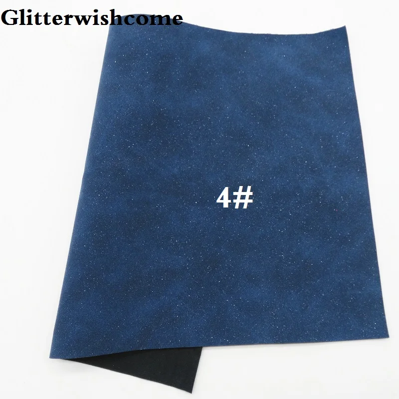4 Glitterwishcome 21X29 см А4 Размер синтетическая кожа, замша кожа с блестками, искусственная из искусственной кожи Ткань Винил для бантов, GM036A - Цвет: 4