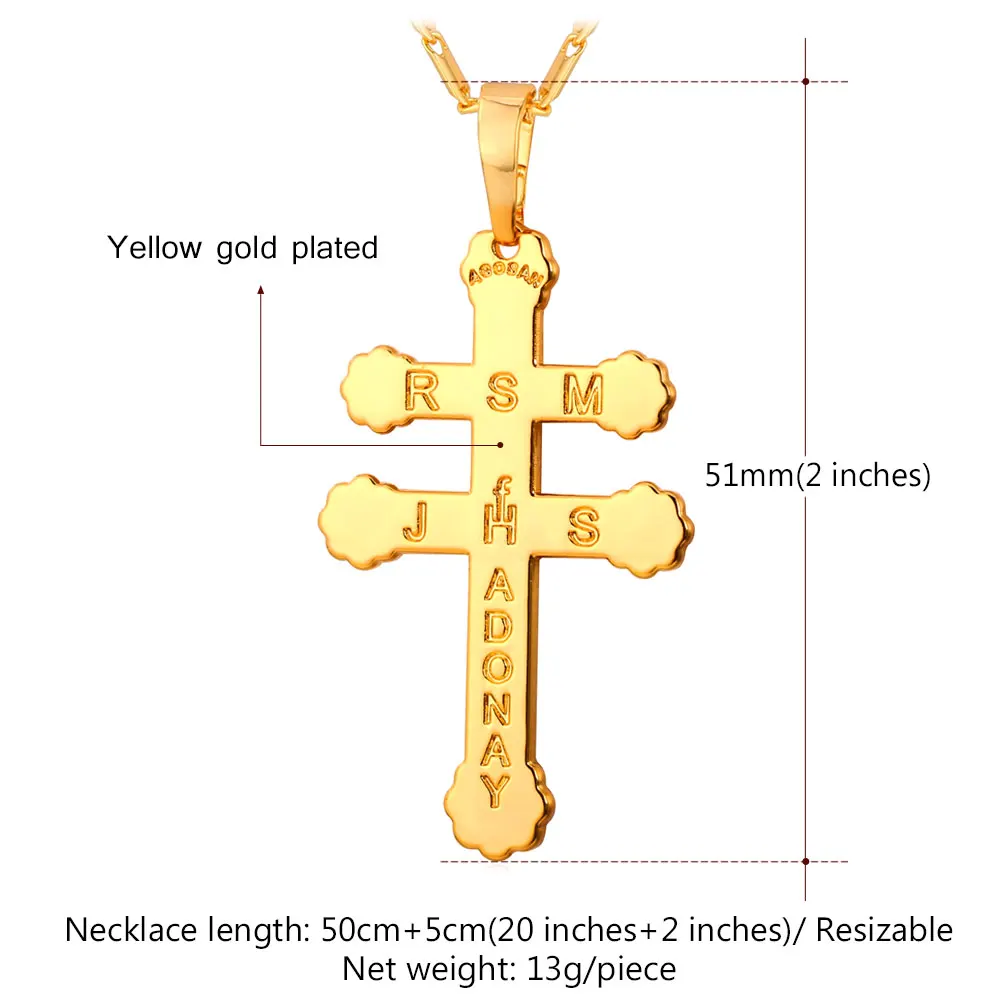 Collare European Lorraine Cross Necklace Women /Men Jewelry Gold/Silver Color Bible Necklaces &amp Pendants Wholesale P117 | Украшения и