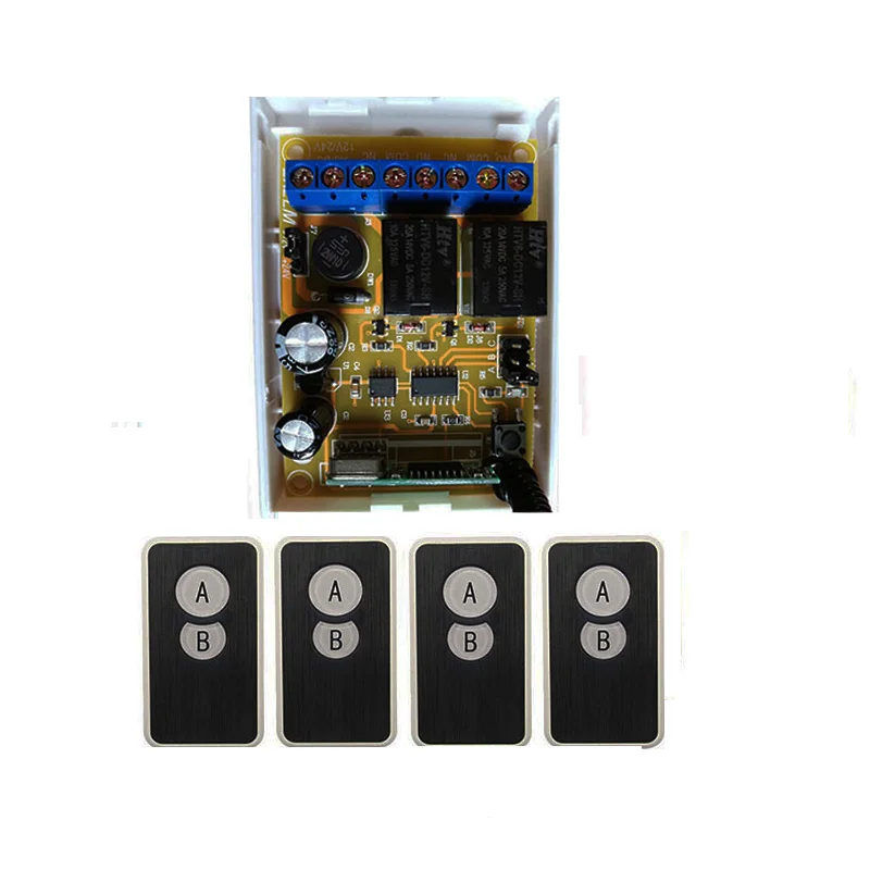 

DC12V DC24V 2CH Wireless RF Remote Control Switch Ultra - thin acrylic Transmitter+Receiver Appliances Gate Garage Door /lamp