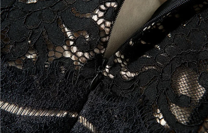 

2020 autumn Lace Dress Fashion Vintage Floral Hollow Out Elegant Temperament stitching net yarn lace dress