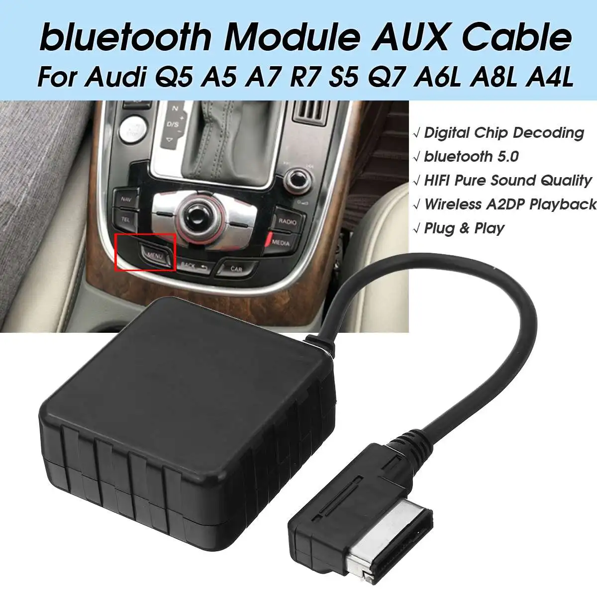 Обновите автомобильные MMI 3g+ bluetooth 5,0 модульный переходник Aux кабель для Audi Q5 A5/7 R7 S5 Q7 A6L/8L A4L